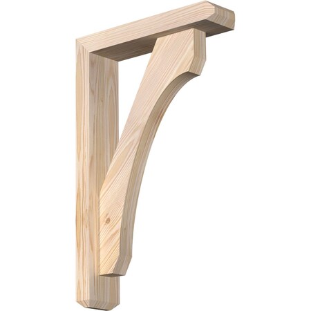 Ekena Millwork Legacy Craftsman Smooth Bracket w/ Offset Brace, Douglas Fir, 3 1/2"W x 14"D x 22"H BKT0402X14X22LEC04SDF